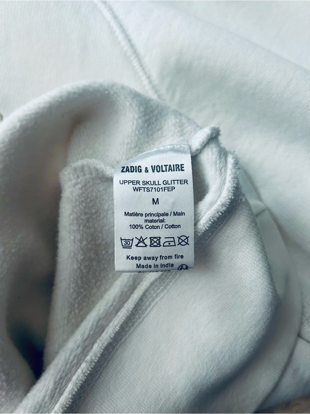 Zadig & Voltaire White Sweatshirt with Gold Skull Graphic - Picture 7 of 8